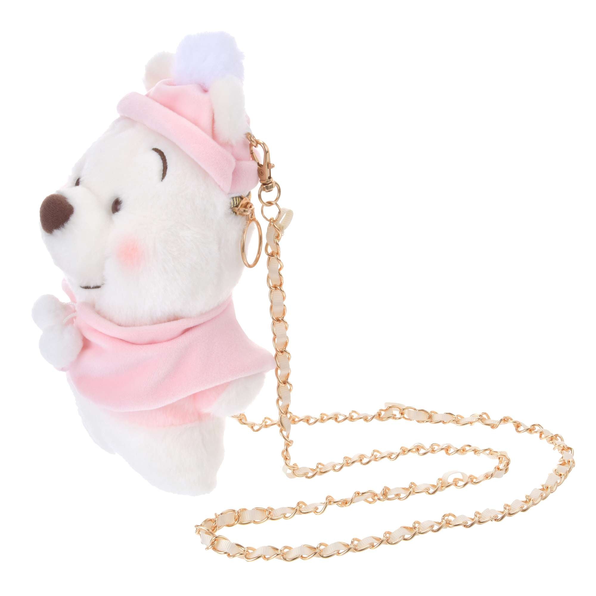 Disney迪士尼｜Winnie the Pooh Pochette Bag Fruit Latte Color White Pooh东迪冬日限定水果拿铁色睡衣睡帽斗篷系列噗噗维尼毛茸茸斜挎包/零钱包/收纳包｜约H24×W14×D9.5cm