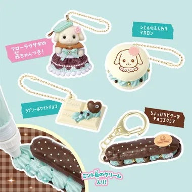 SylvanianFamilies｜Whipple Decoden Kit Chocolate Mint Flora Rabbit Keychain set