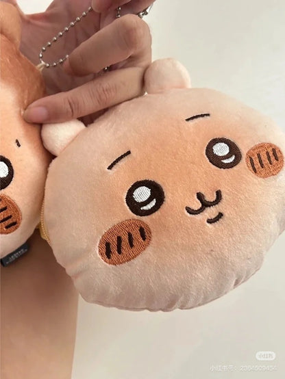 Chiikawa 吉伊卡哇｜Face-shiped Mini Pouch / Chiikawa Bakery Bread-like面包店系列软乎乎脸型可爱角色零钱包挂件/包挂/耳机保护收纳包｜约H115×W130×D40mm
