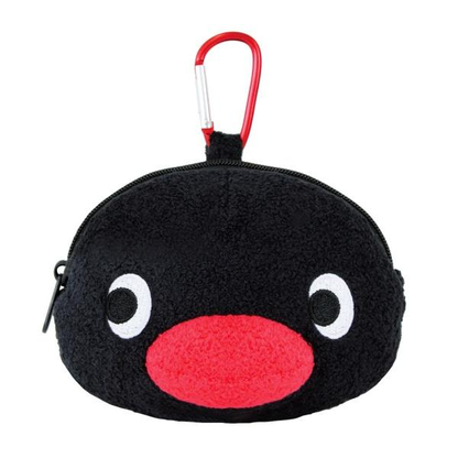 Pingu｜face Carabiner Plush Pouch Keychain｜H90 x W120 x D65 mm approx.