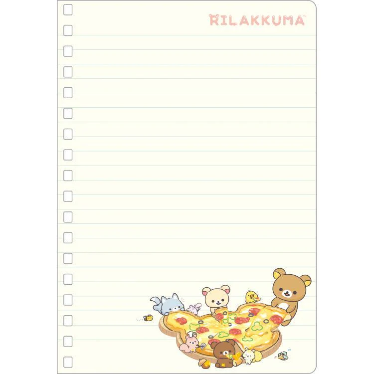 Rilakkuma轻松熊｜经典披萨吃货系列线圈记事本｜約H180 x W125mm