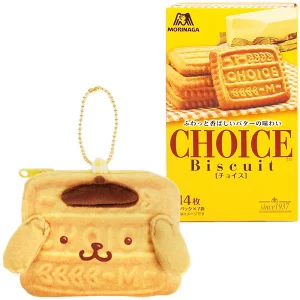 Sanrio三丽鸥｜Morinaga × Sanrio Collaboration Biscuit &amp; Pouch森永联名饼干+饼干造型零钱包挂件/正反面都可爱｜约幅11×奥行4×高さ11cm【25.07】