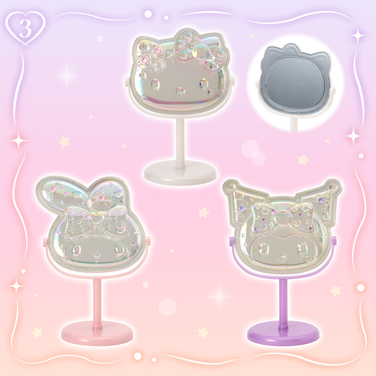 Sanrio｜Characters Standing Mirror｜19.5×13×28cm approx.