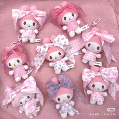 【limit 1】Sanrio三丽鸥｜My Melody Birthday 50th Anniversary Princess Ribbon Secret Mascot Keychain美乐蒂50周年生日粉桃甜心系列大蝴蝶结毛绒玩偶挂件盲盒/全8种｜1枚入