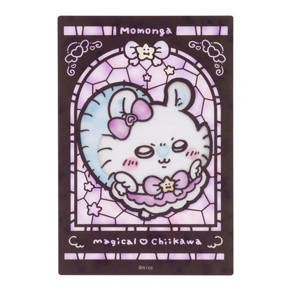 Chiikawa 吉伊卡哇｜Magical Chikawa Stained Glass Style Clear Card魔法少女系列彩色玻璃窗亚克力可爱角色透光卡片｜约H148×W100mm