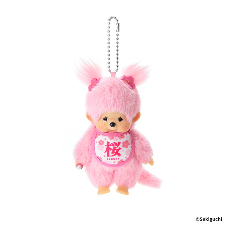 Monchhichi｜Sakura Girl Mascot Holder /Plush Keychain｜H15×W8.5×D5.5cm approx.