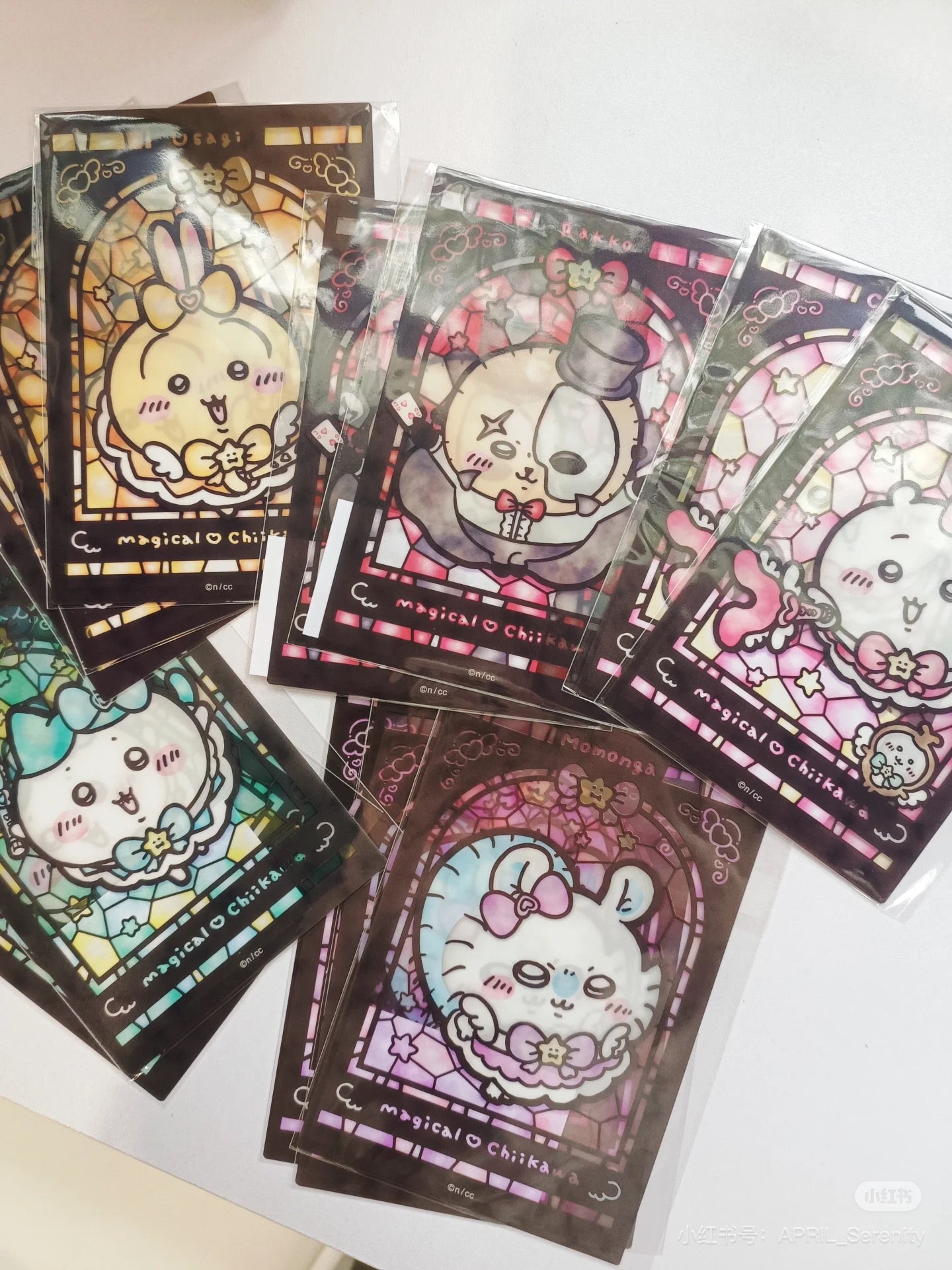 Chiikawa 吉伊卡哇｜Magical Chikawa Stained Glass Style Clear Card魔法少女系列彩色玻璃窗亚克力可爱角色透光卡片｜约H148×W100mm
