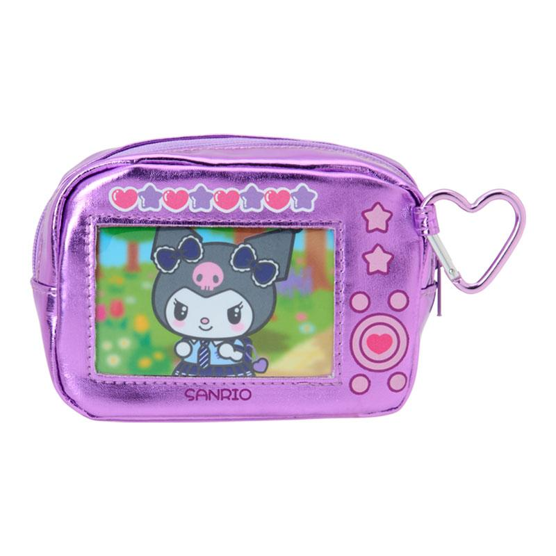 Sanrio｜Academy Sparkling Journey Camera-Style Metallic Pouch with Carabiner｜9.5×6.5cm approx.