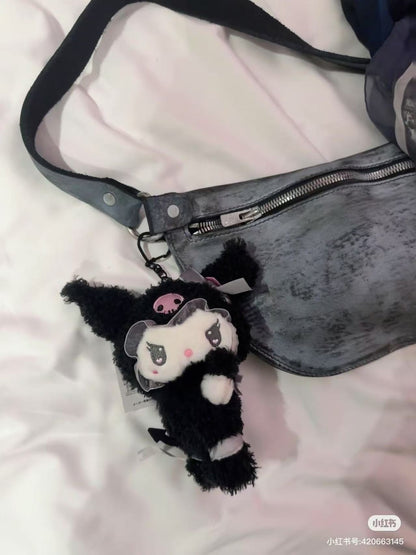 Sanrio｜Kuromi &amp; My Melody : Melousa Romiusa Mascot Holder /Plush Keychain｜10.5×7.5×19cm approx.