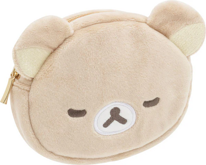 Rilakkuma轻松熊｜  San-X Plush Pouch / New Basic Rilakkuma脸型毛绒零钱包/小收纳包｜约110 x 130 x 40 mm