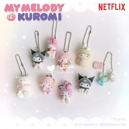 【limit 2】Sanrio｜My Melody &amp; Kuromi chibittomo Keychain Secret Mascot mystery bag/blind box/All 9 types｜1pcs