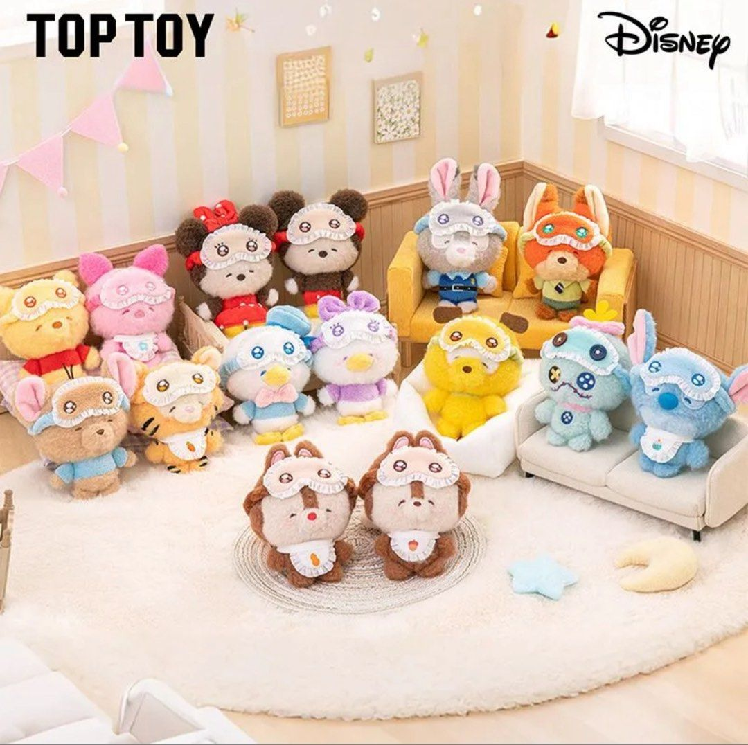 TOP TOY Disney Squinting Sleepwear Series Plush Pendant Blind Box