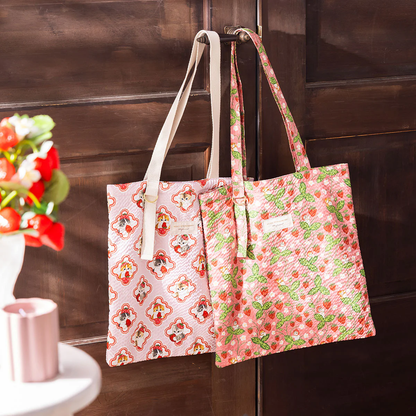 Mofusand｜Merci Strawberry Flat Tote bag｜H410 x W380mm approx.