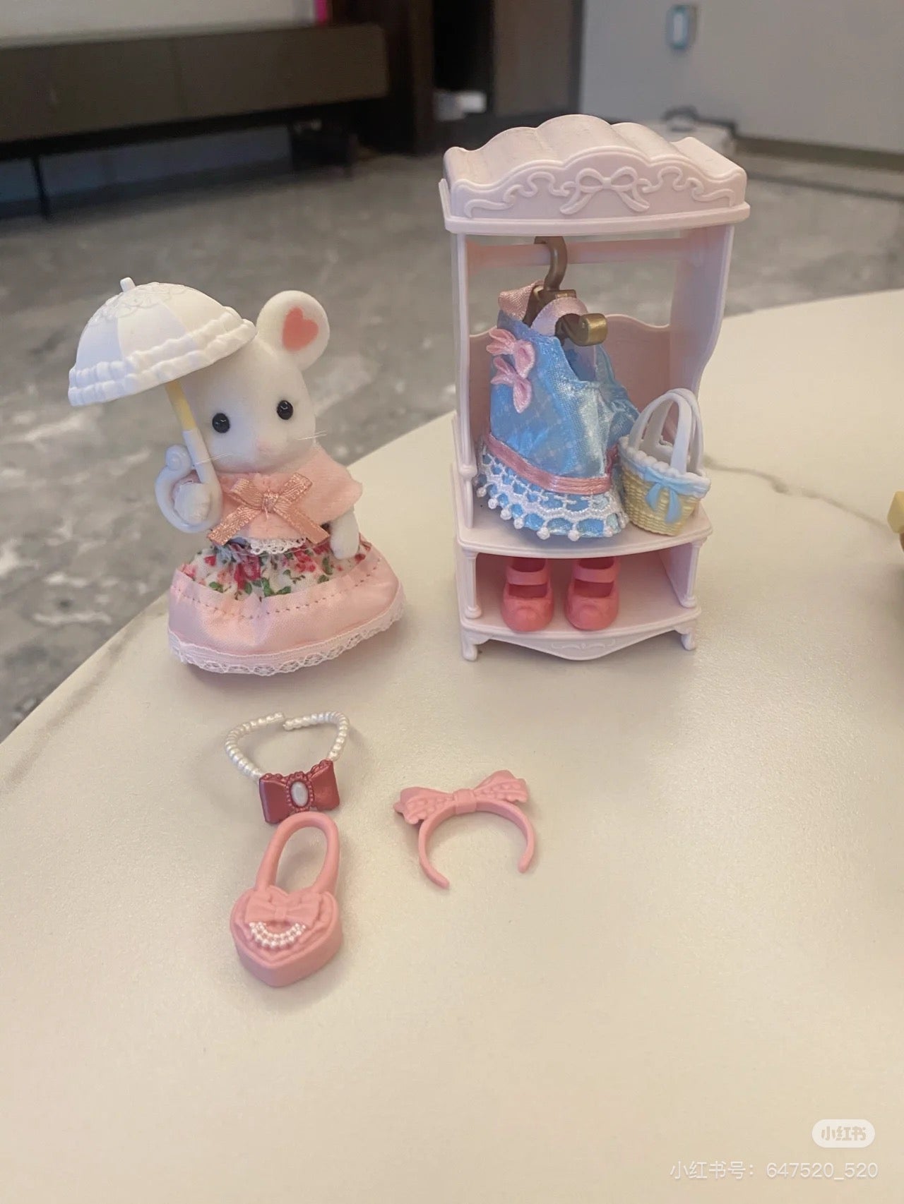 SylvanianFamilies｜Fashion Play Set Sugar Sweet Collection-Marshmallow Mouse-5540