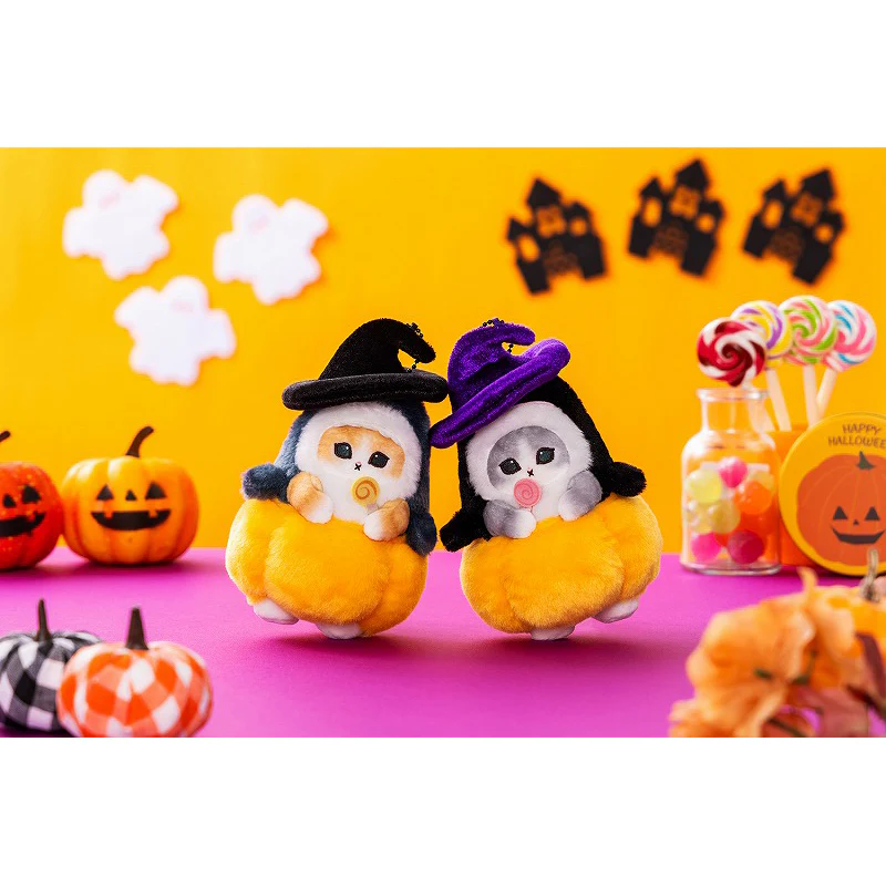 Mofusand｜Killer Whale Nyan Halloween Witch Trick or Treat Mascot Holder /Plush Keychain｜approx.