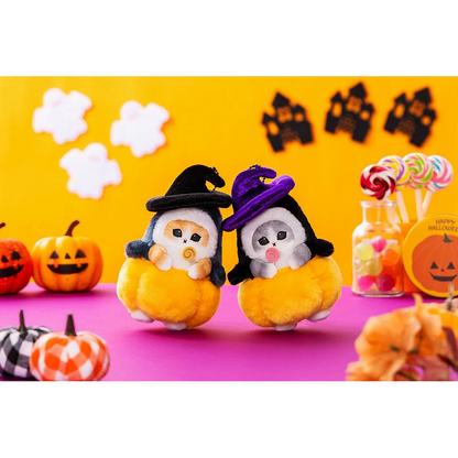 Mofusand｜Killer Whale Nyan Halloween Witch Trick or Treat Mascot Holder /Plush Keychain｜approx.