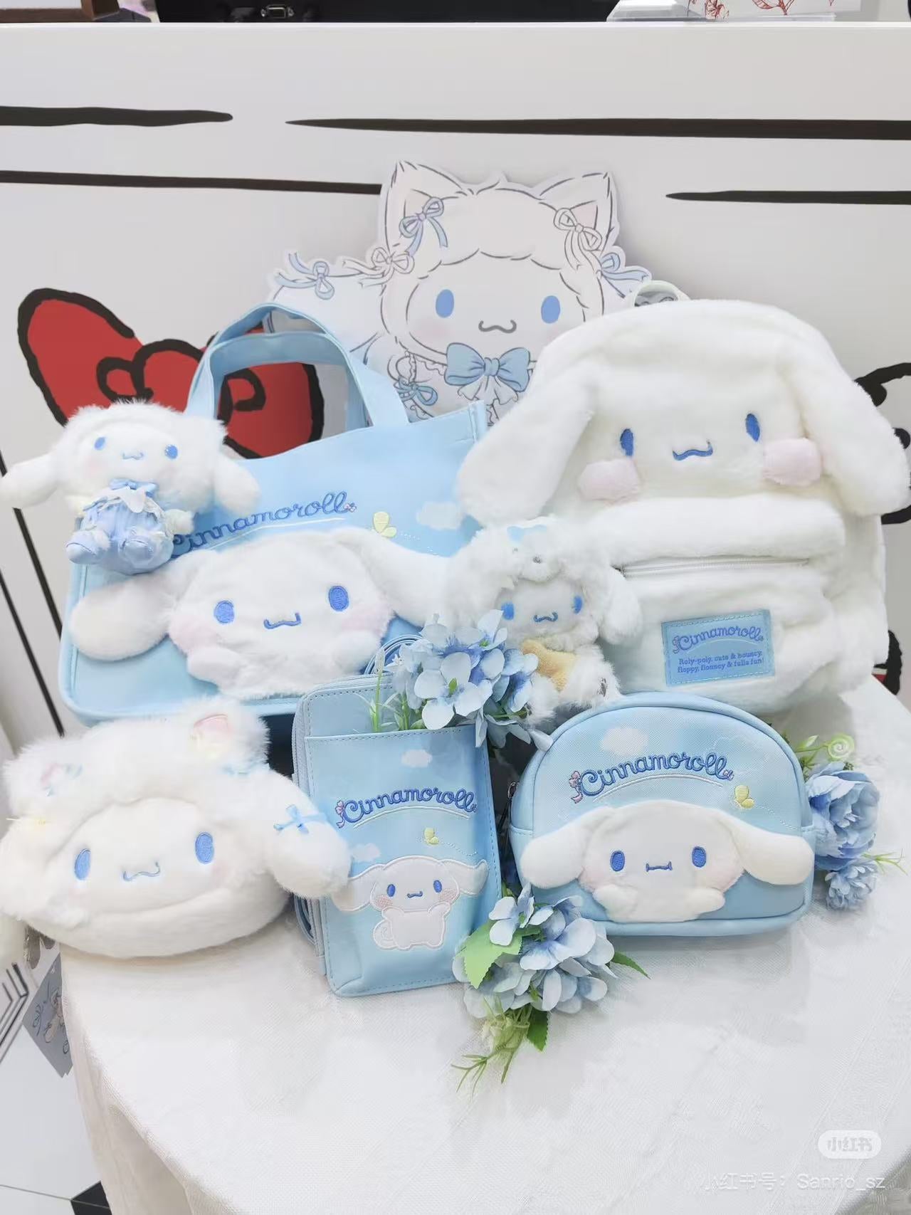 Sanrio｜Cinnamoroll Plump Cheeks Face-shaped Fluffy Backpack｜29×15×26cm approx.