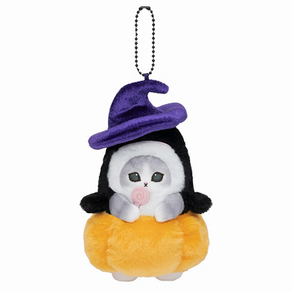 Mofusand｜Killer Whale Nyan Halloween Witch Trick or Treat Mascot Holder /Plush Keychain｜approx.