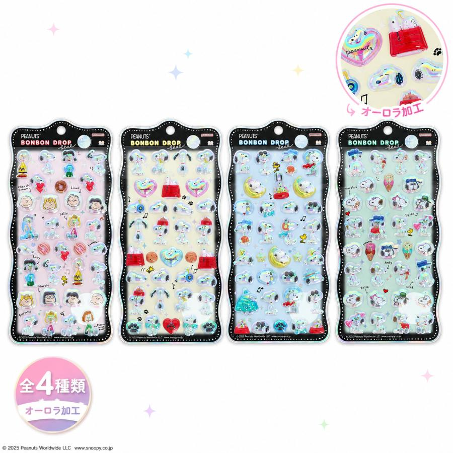 Snoopy｜Peanuts Bonbon Drop Seal 3D Sticker｜95×200×7mm approx.