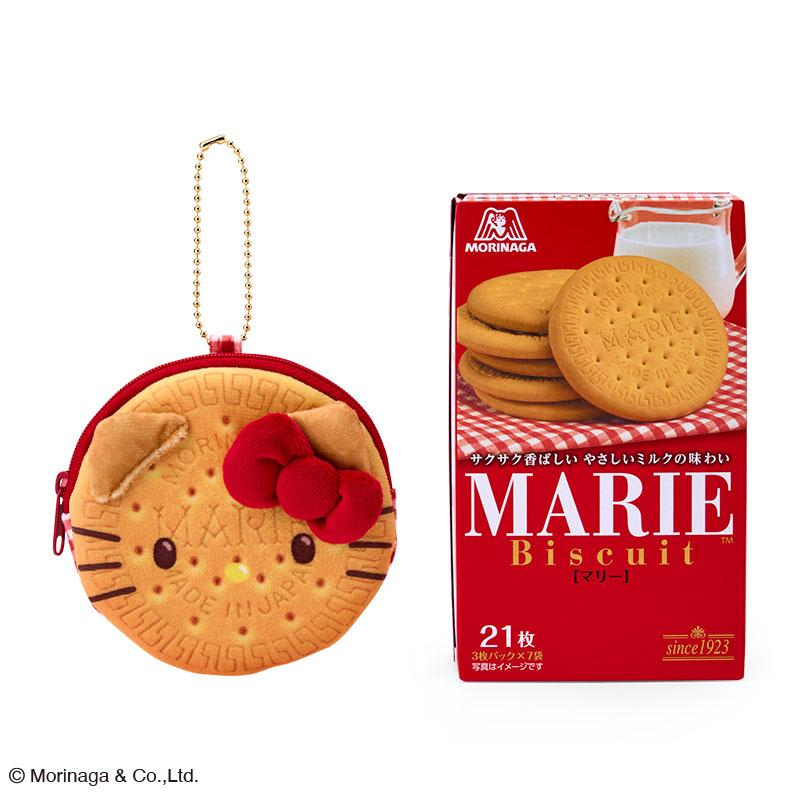 Sanrio三丽鸥｜Morinaga × Sanrio Collaboration Biscuit &amp; Pouch森永联名饼干+饼干造型零钱包挂件/正反面都可爱｜约幅11×奥行4×高さ11cm【25.07】