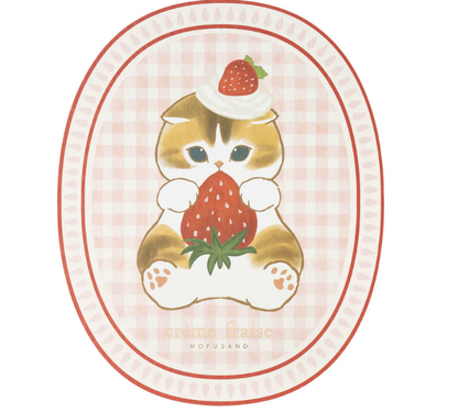 Mofusand｜Merci Strawberry Foil-Stamped Die-Cut Postcard｜H127 x W127mm approx.
