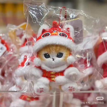 【limit 1】Mofusand｜Chainya Clothing Nyan Mascot鲨鱼猫中国新年限定吉祥服装坐姿毛绒玩偶挂件/包挂｜约H135 x W120 x D100mm