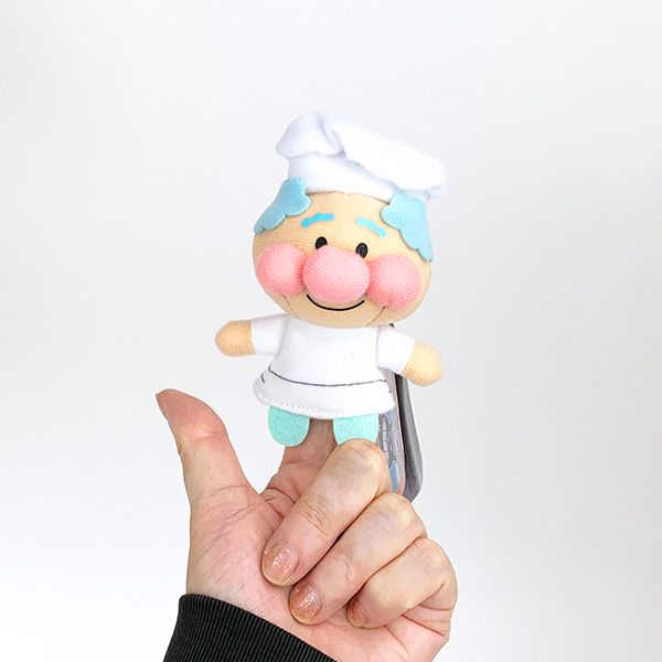 Anpanman｜Go! Anpanman Uncle Jam Fluffy Finger Puppet Mascot Holder /Plush Keychain｜H100 x W80 x D40 mm aprox.