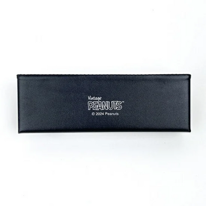 Snoopy史努比｜PU皮质感简约图案精致刺绣眼镜盒｜约4cm×16.4cm×5.8cm