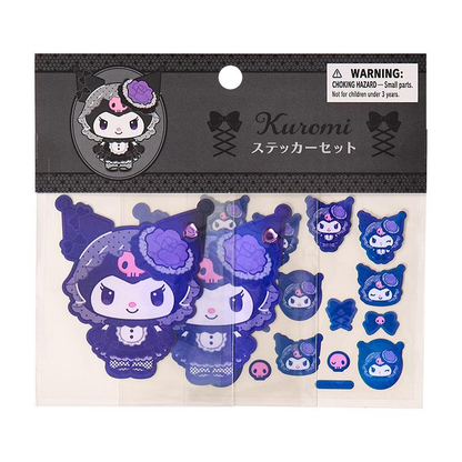 Sanrio｜Monochrome Fashion Series All Black Kuromi Mode Sticker Set｜18 pieces