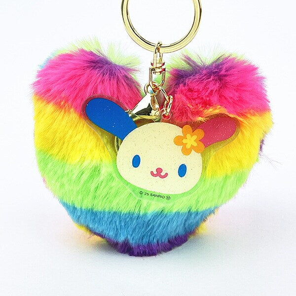 Sanrio｜Leopard Heart-Shaped Fur Keychain/Keyring｜H80 x W100 x D50mm approx.