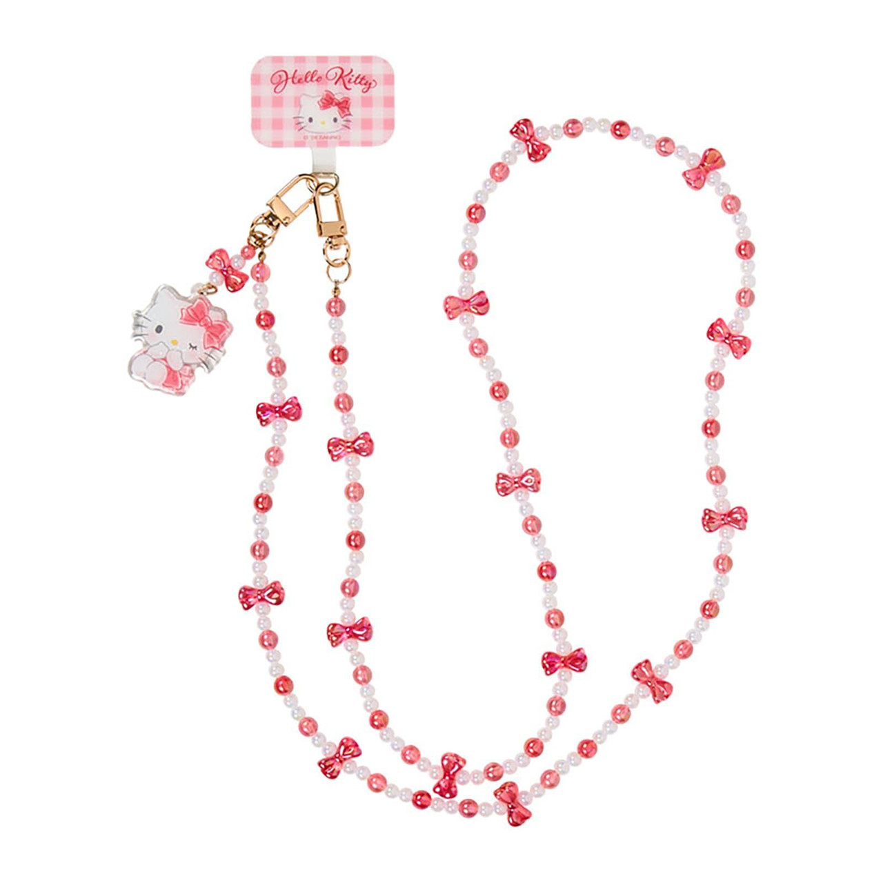 Sanrio｜Bead Ribbon Charm Phone Shoulder Strap｜5.5×3.5cm approx.