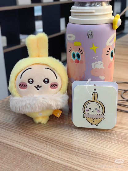 Chiikawa 吉伊卡哇｜Hossa Fussa pajamasMascot毛茸茸冬日睡衣可爱角色毛绒玩偶挂件/包挂｜约H115×W90×D45mm