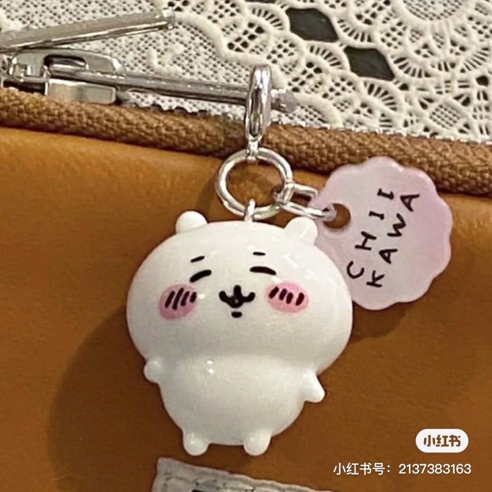 Chiikawa 吉伊卡哇｜新款拉链扣/可爱mini角色吊饰/钥匙扣/3小只一组｜约 H26 x W21.5 x D20mm