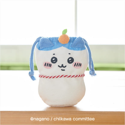 Chiikawa 吉伊卡哇｜镜饼限定角色大头巾着/束口袋｜約W160×H160×D10ｍｍ