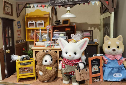 【limit 1】SylvanianFamilies｜Friends Pair Doll Set Mushroom Flower Embroidery-Maple Cat&amp;Fennec Fox