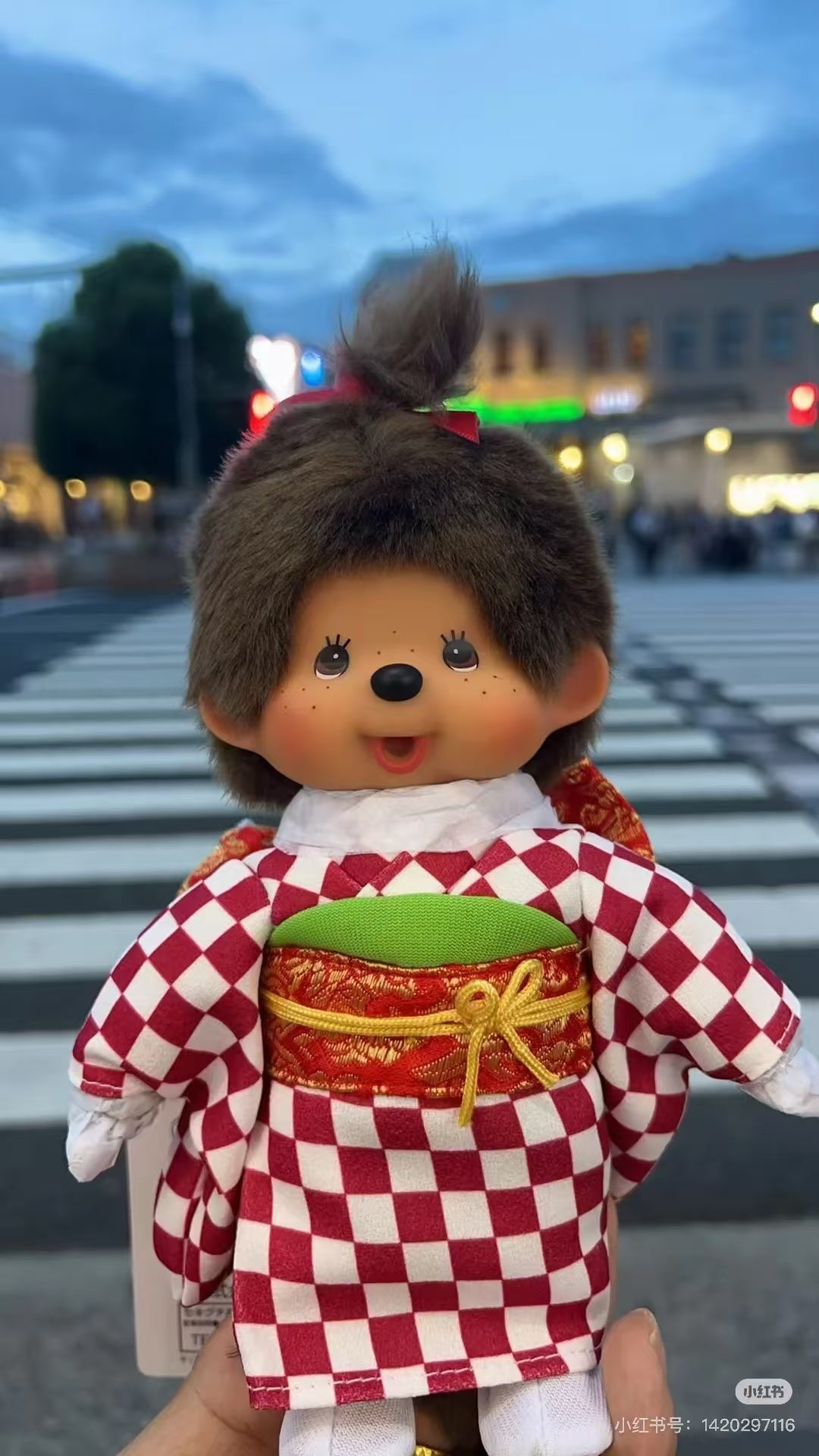 Monchhichi｜Checkered Kimono Plush Dolls/Plush Toy