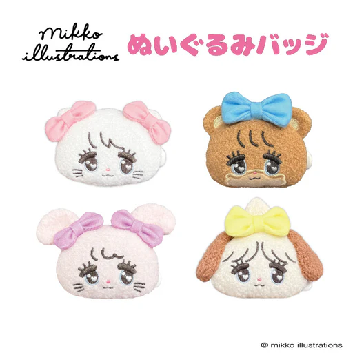 mikko illustrations｜Plush Badge｜ H62 x W80 x D30mm approx.