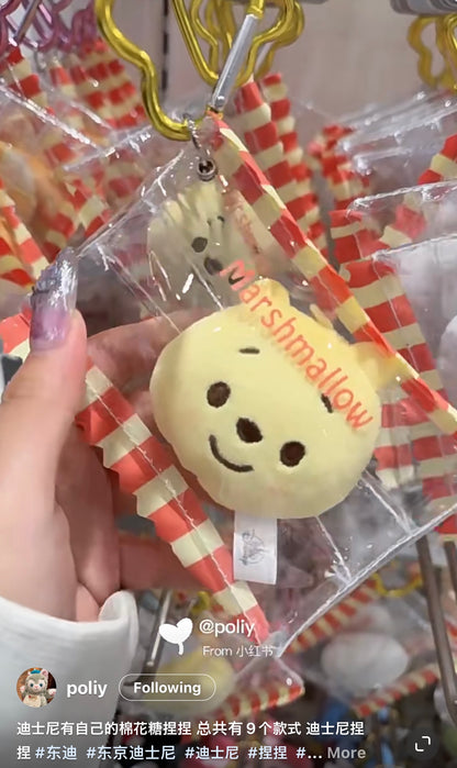 Disney迪士尼｜豆豆眼棉花糖捏捏/慢回弹系列爱心扣挂件/包挂/捏捏玩偶可取出并单独做小挂件｜約縦5×横10×厚み2.5(cm)