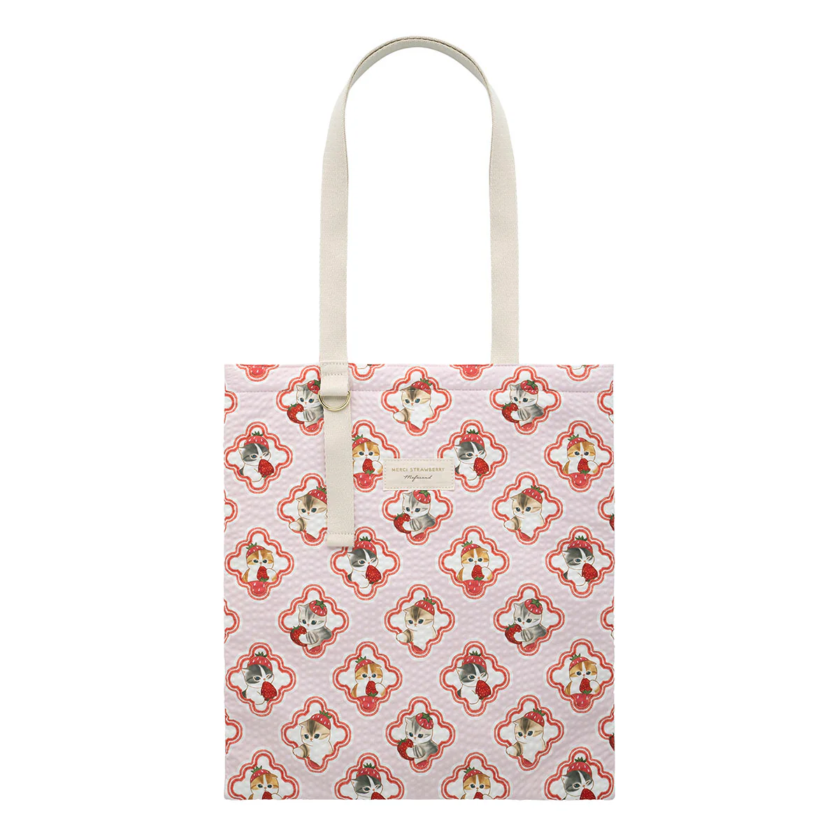 Mofusand｜Merci Strawberry Flat Tote bag｜H410 x W380mm approx.