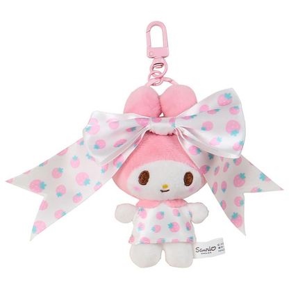 【limit 1】Sanrio三丽鸥｜My Melody Birthday 50th Anniversary Princess Ribbon Secret Mascot Keychain美乐蒂50周年生日粉桃甜心系列大蝴蝶结毛绒玩偶挂件盲盒/全8种｜1枚入