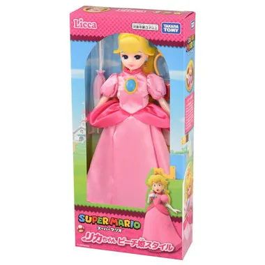 Licca｜Super Mario Licca-chan Princess Peach Doll｜W125×H265×D42mm approx.