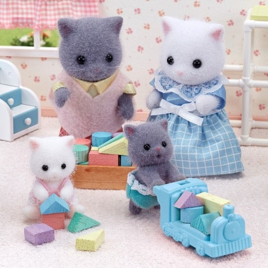 SylvanianFamilies森贝儿家族｜Persian Cat Twins 波斯猫双胞胎宝宝推车套组/玩具/过家家5457