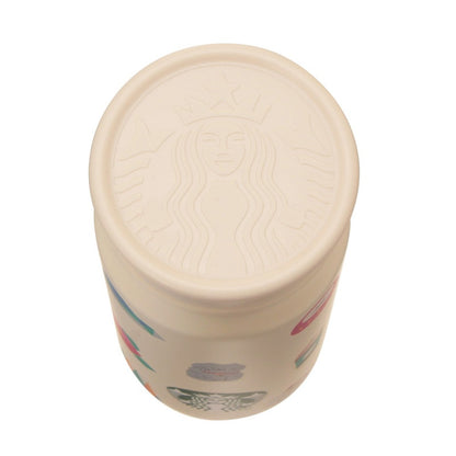 Starbucks日本星巴克｜2024年限定哑光奶油色不锈钢达摩保温杯/滤口/防滑底｜355ml
