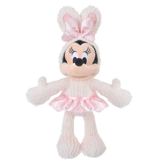 Disney迪士尼｜蝴蝶结芭蕾舞裙粉粉兔兔装米妮/换装米奇玩偶/公仔｜高さ48×幅32×奥行き21(cm)