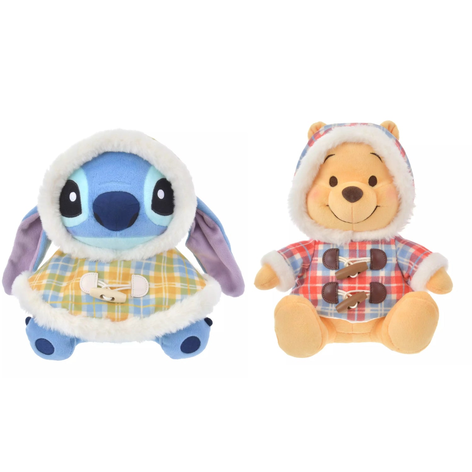 Disney迪士尼｜Winter Jacket Doll东迪冬日限定格纹大衣斗篷坐姿毛绒玩偶/公仔｜约高さ23×幅20×奥行き16(cm)