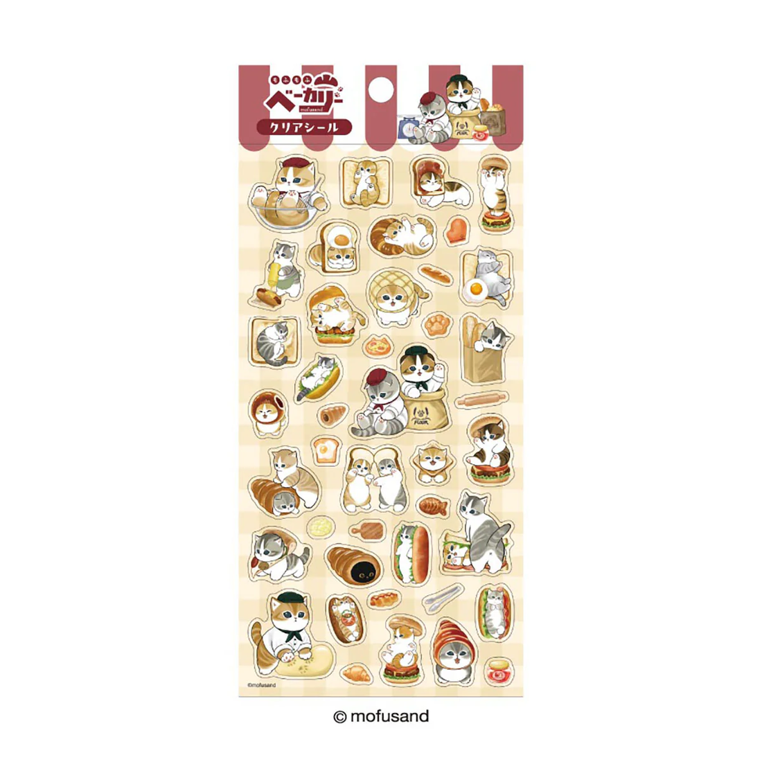 Mofusand｜Mofumofu Bakery Clear Stickers｜H175×W90mm approx.