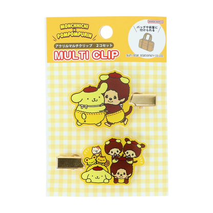 Monchhichi｜Pompompurin Die-Cut Hair Clip｜W40 x H40mm x D3mm approx.