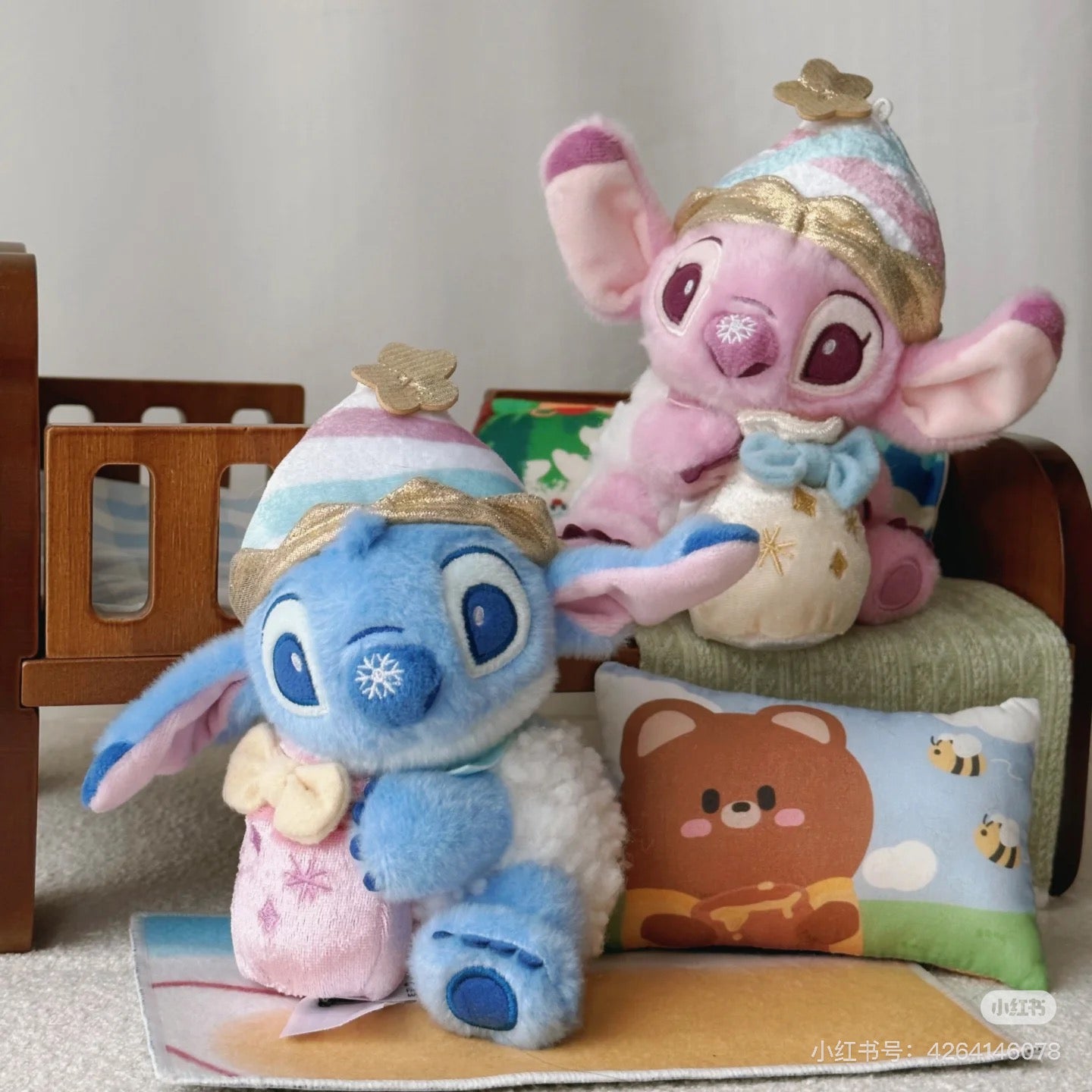 Disney SH｜冬日限定Stitch史迪奇雪人系列抱礼物袋毛绒玩偶挂件/包挂
