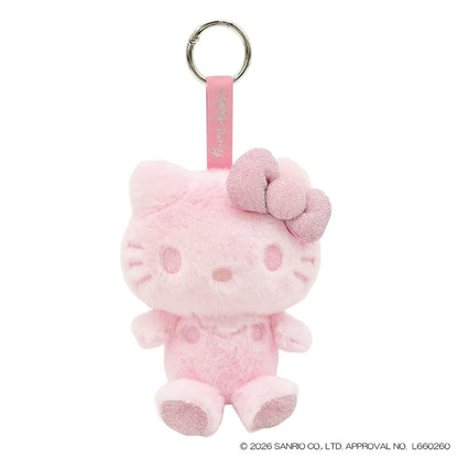 Sanrio｜Hello Kitty Fluffy Glitter Mascot Holder /Plush Keychain｜6.0 x 11.0 x 12.5cm approx.