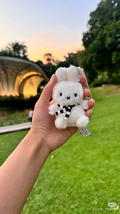 Miffy｜Sitting Keychain with Scarf Mascot Holder /Plush Keychain｜10 cm - 4”